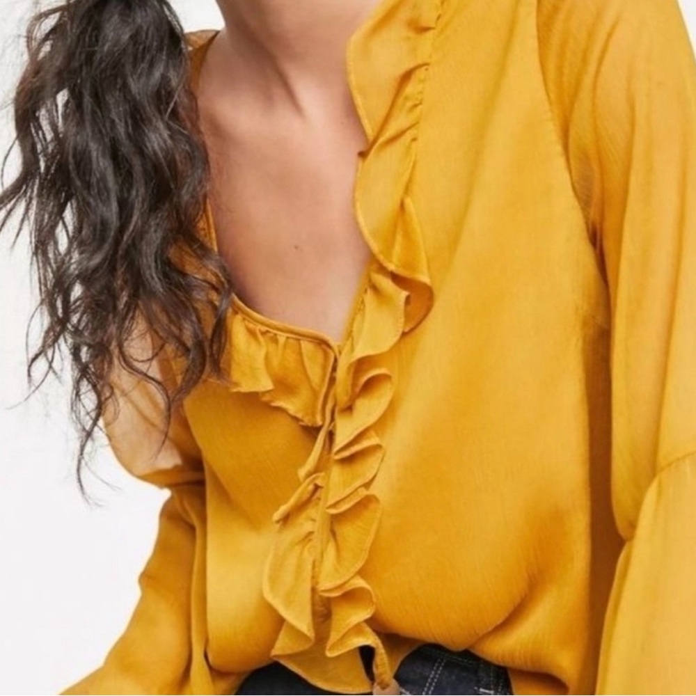 Anthropology Sunday In Brooklyn Ripple Crepe Blouse Size Small